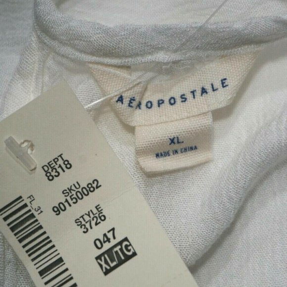 Aeropostale Embroidered Floral White Pullover Boho Gypsy Top - Picture 6 of 6